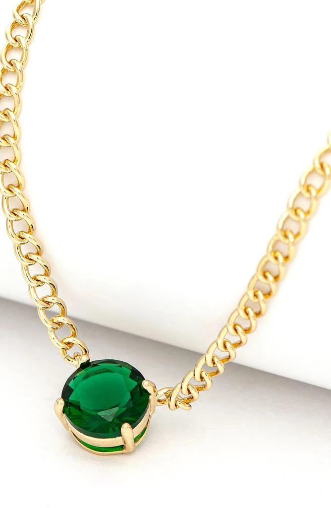 Rivka Friedman 18K Gold Plated Green CZ Pendant Necklace 2