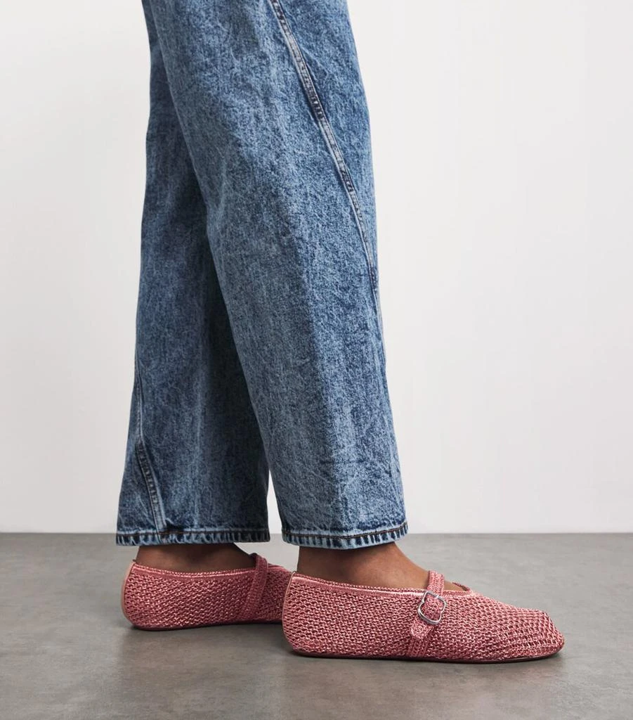 Alaïa Lurex Crochet Ballet Flats 2