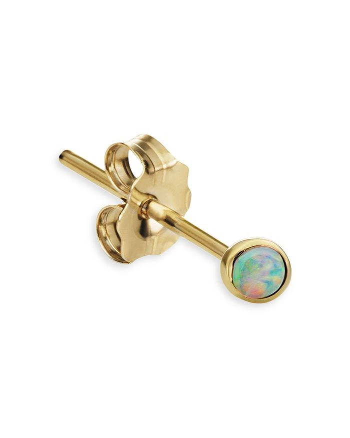 Maria Tash 14K Yellow Gold Opal Bezel Single Stud Earring 1