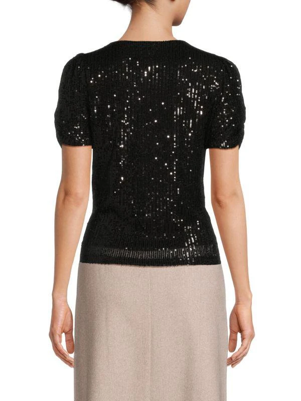 DKNY Sequin Puff Sleeve Top 2