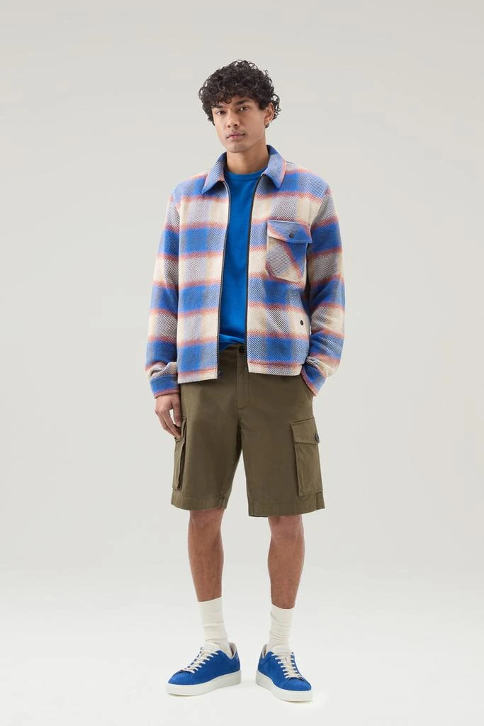 Woolrich Shirt Jacket in Manteco Recycled Cotton Blend - Men - Blue 2