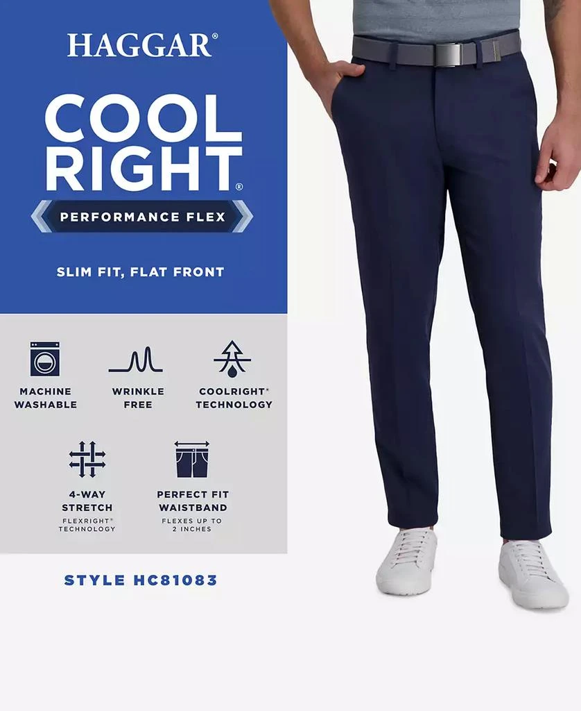 Haggar Cool Right Performance Flex Slim Fit Flat Front Pant 5