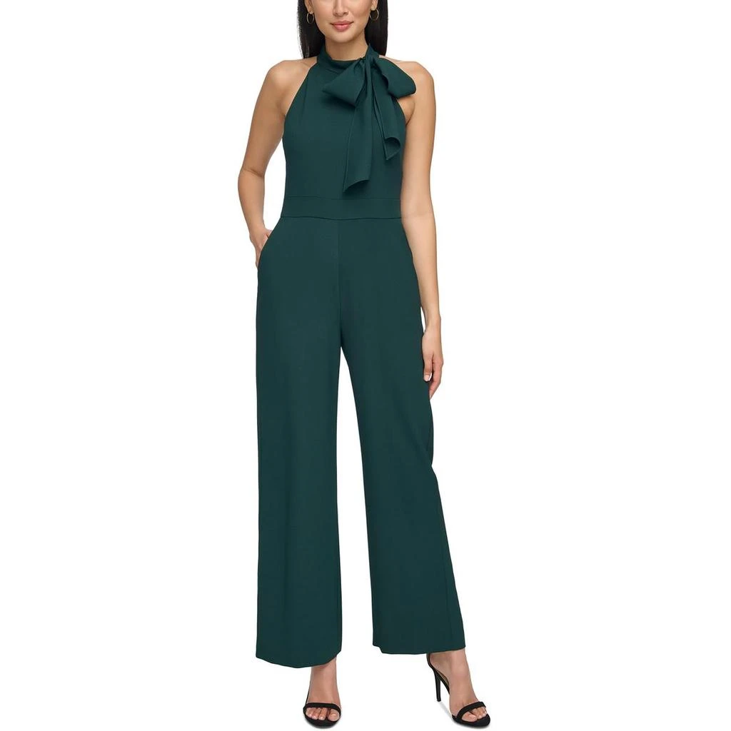Vince Camuto Petites Womens Wide Legs Tie-Neck Jumpsuit 4