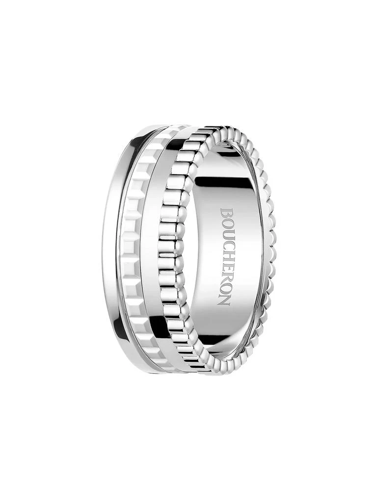 Boucheron Quatre White Edition 18K White Gold & HyCeram Ring 1