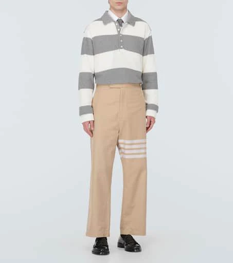 Thom Browne Striped cotton piqué polo sweater 2
