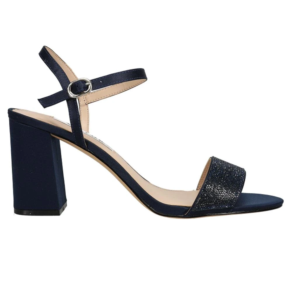 Nina Haven Rhinestone Ankle Strap Block Heel Sandals 1