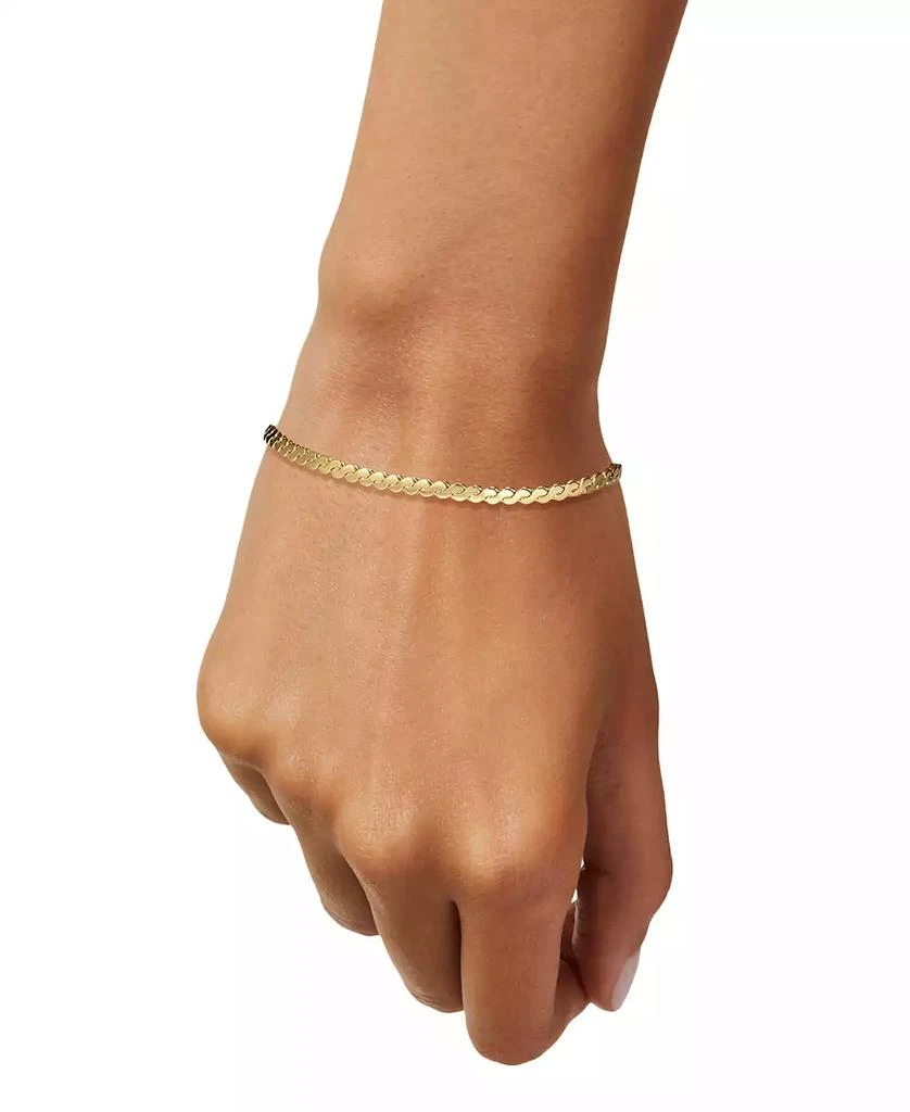 Macy
s Polished Serpentine Link Chain Bracelet in 14k Gold 2