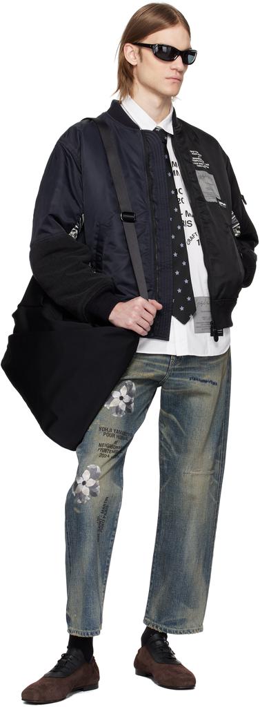 YOHJI YAMAMOTO Black NEIGHBORHOOD Edition MA-1 Bomber Jacket YOHJI YAMAMOTO Black NEIGHBORHOOD Edition MA-1 Bomber Jacket