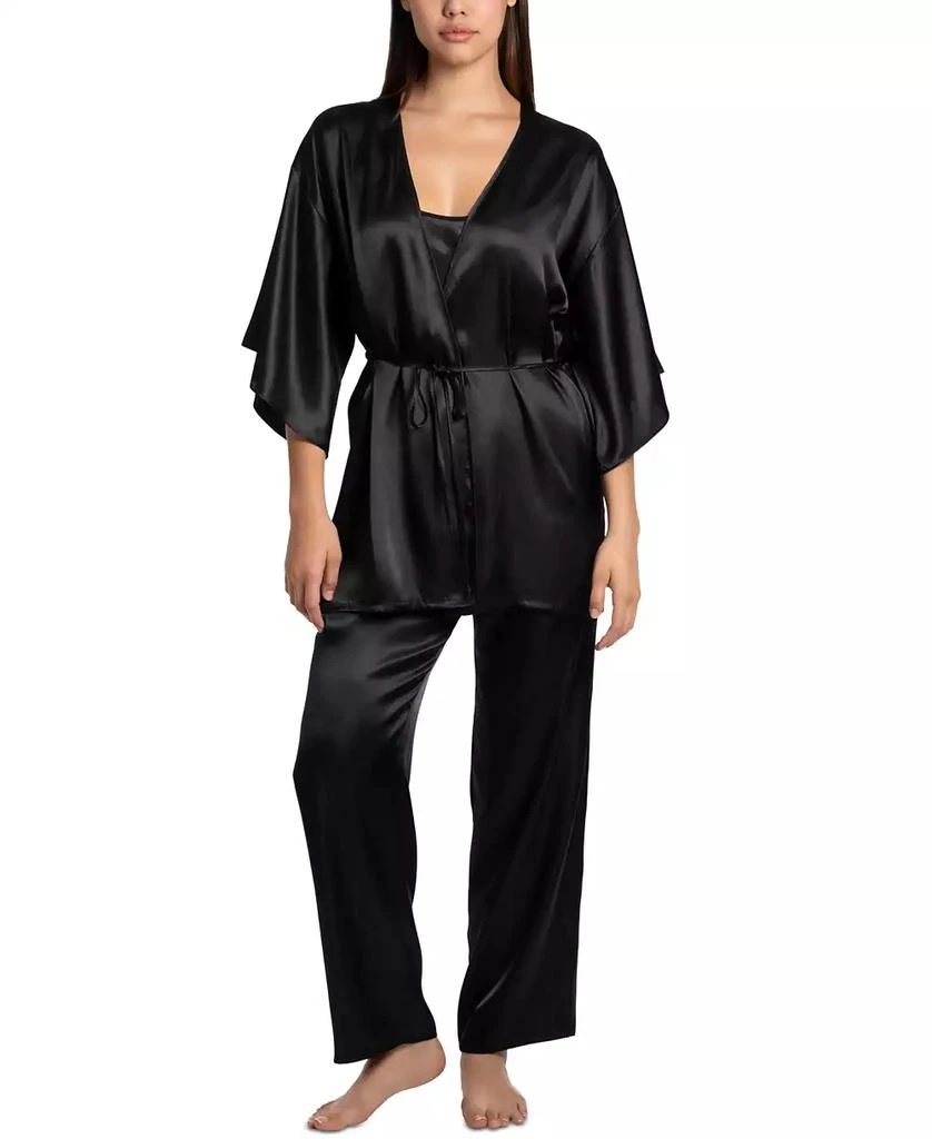 Linea Donatella Women's 3-Pc. Satin Fringe Sleep Set 1