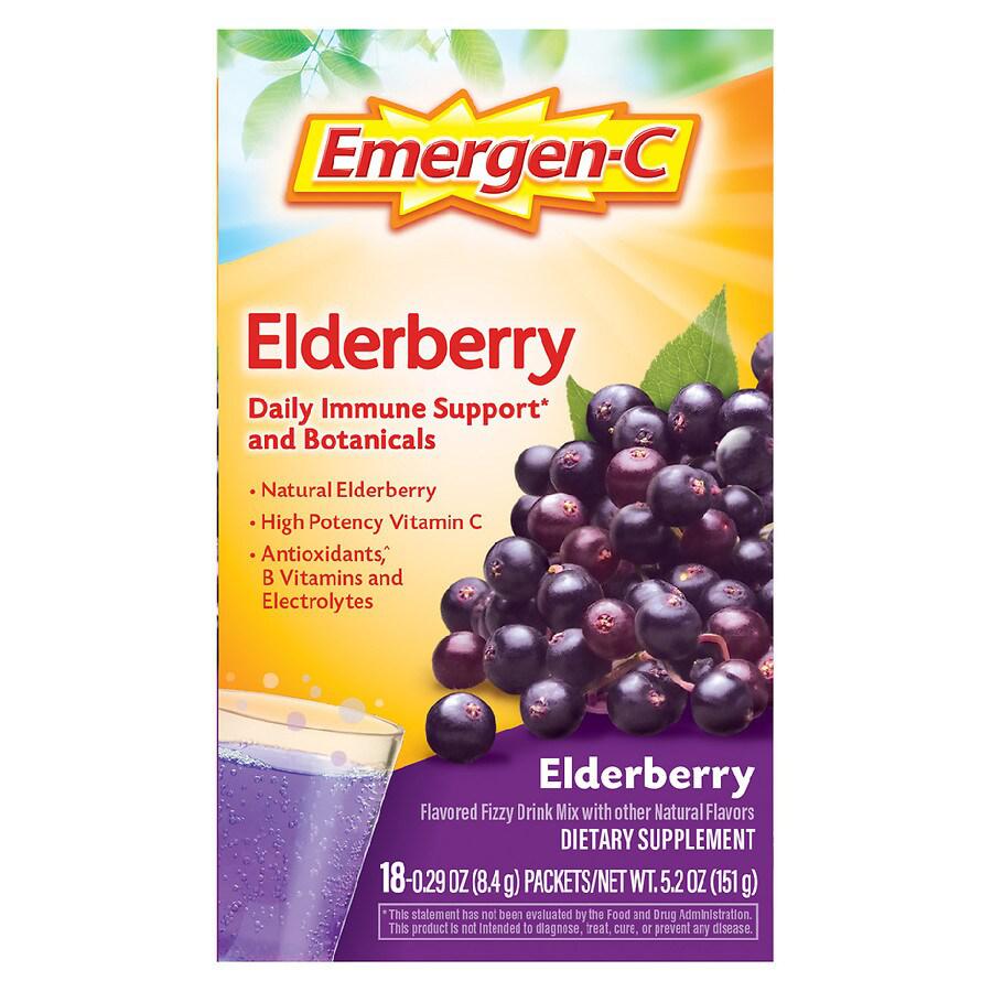 Emergen-C Fizzy Drink Mix Immune Support Elderberry