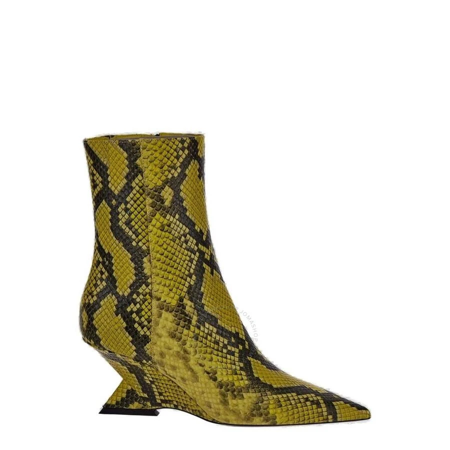 The Attico Fluo Yellow Python Leather Cheope Ankle Boots 1