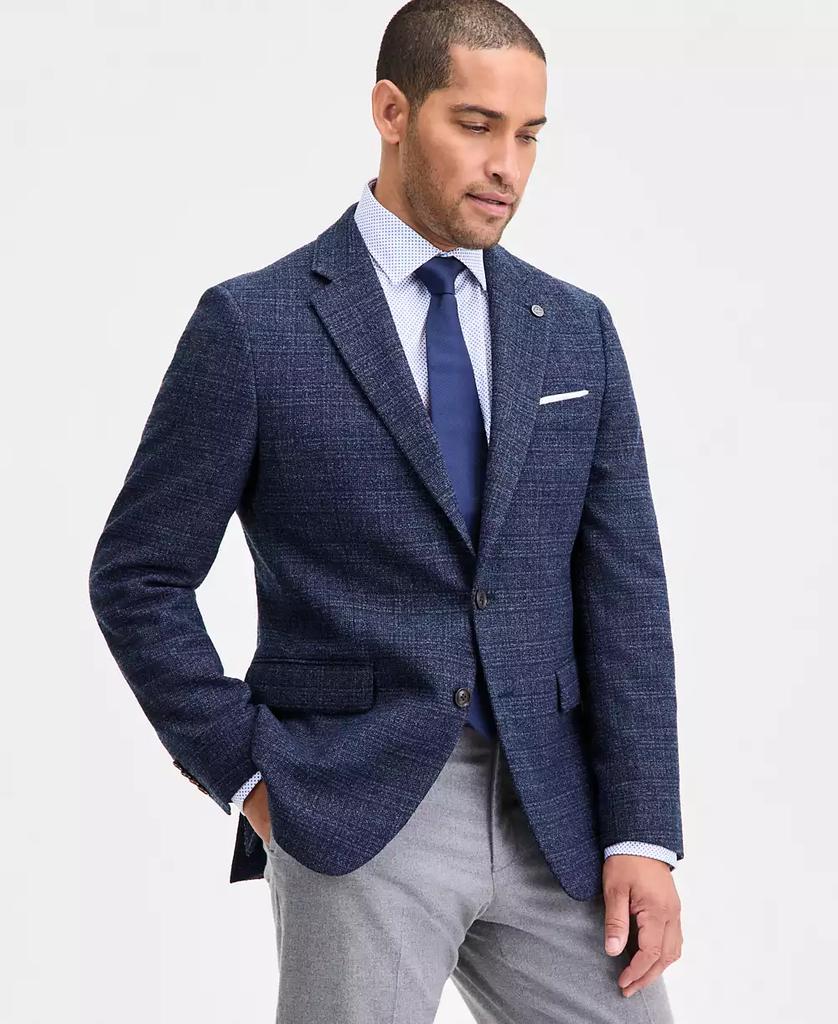 Ted Baker London Men's Modern-Fit Navy Boucle Plaid Sport Coat