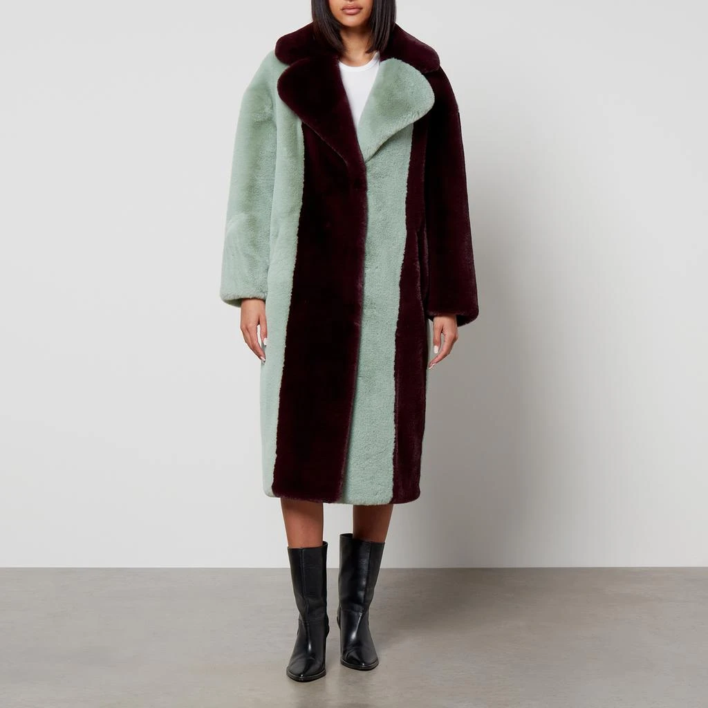 Jakke Katie Striped Faux Fur Coat 1