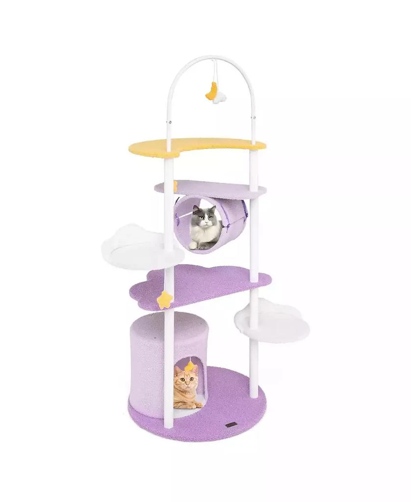 Slickblue Large Cat Tower with Jumping Platforms Multi-Level Playhouse for Active Cats