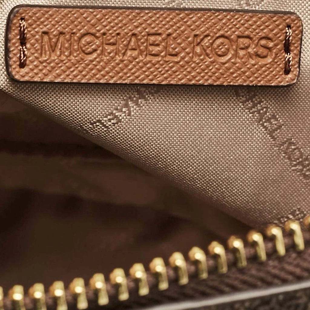 Michael Kors Michael Kors Brown Signature Coated Canvas Medium Dome Crossbody Bag 8
