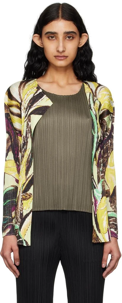 PLEATS PLEASE ISSEY MIYAKE Khaki Tardivo Cardigan 5 = XXL - Tops  