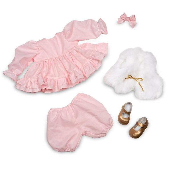 Karen Scott Paradise Galleries  Reborn Baby Doll, Karen Scott Designer's Doll Collections, Made in Soft Touch Vinyl with Pink Ruffled Dress with matching pantaloons