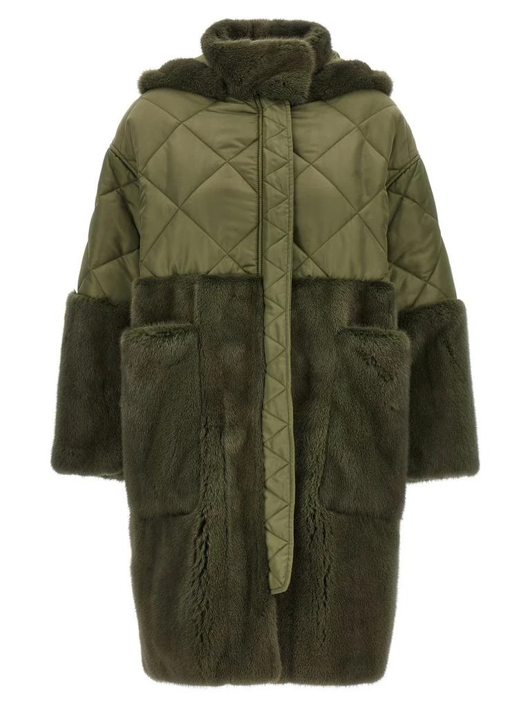 BLANCHA Blancha 'Nylon Diamond-Visone' Long Down Jacket 1
