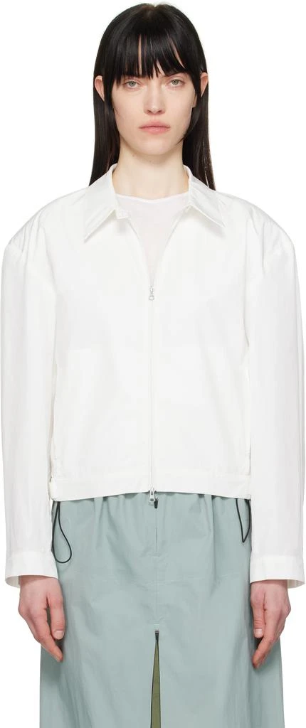 AMOMENTO White Cropped Zip-Up Jacket 1