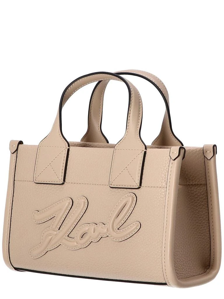 Karl Lagerfeld Paris Karl Lagerfeld Logo Detailed Zip-Up Tote Bag 3