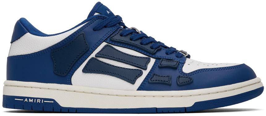 AMIRI Blue & White Skel Top Low Sneakers - Casual Shoes AMIRI Blue & White Skel Top Low Sneakers - Casual Shoes