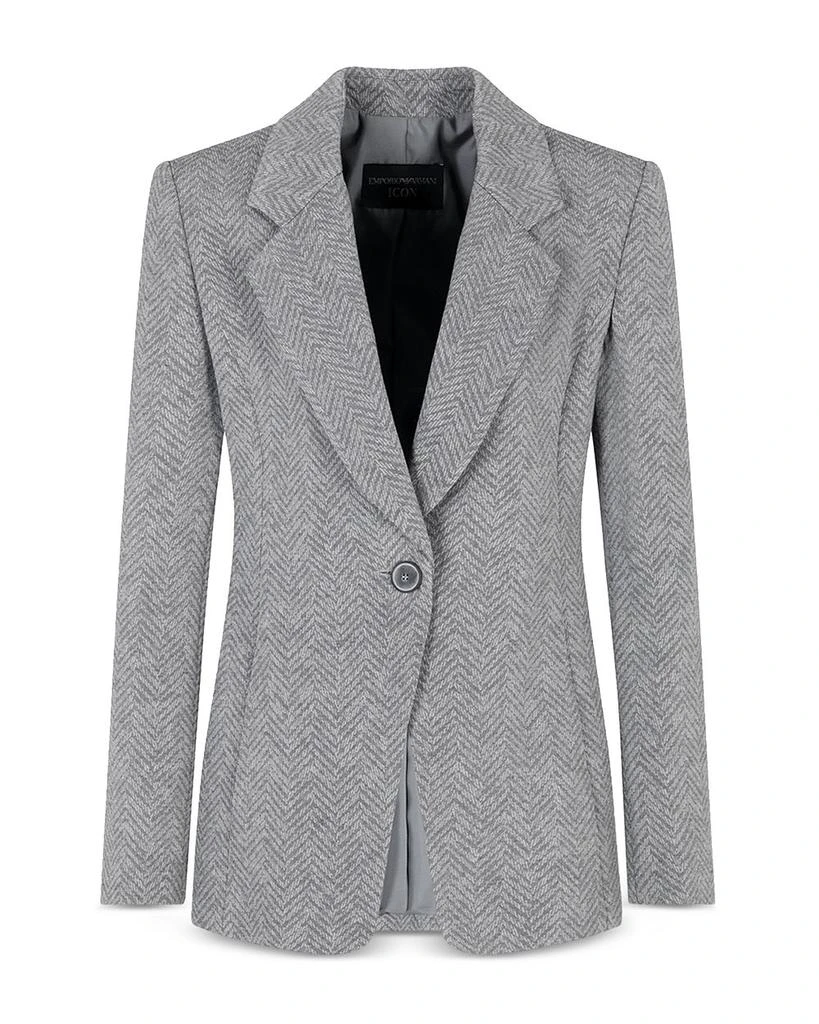 Emporio Armani Viscose and Wool Blend Chevron Blazer 5