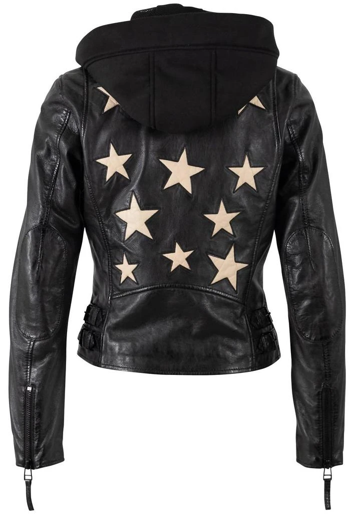 MAURITIUS Mauritius - Christyn Removable Hood Star Detail Leather Jacket 3