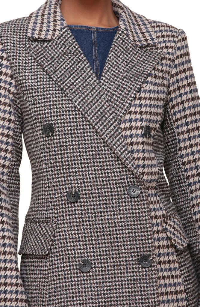 Avec Les Filles Colorblock Houndstooth Double Breasted Coat 3