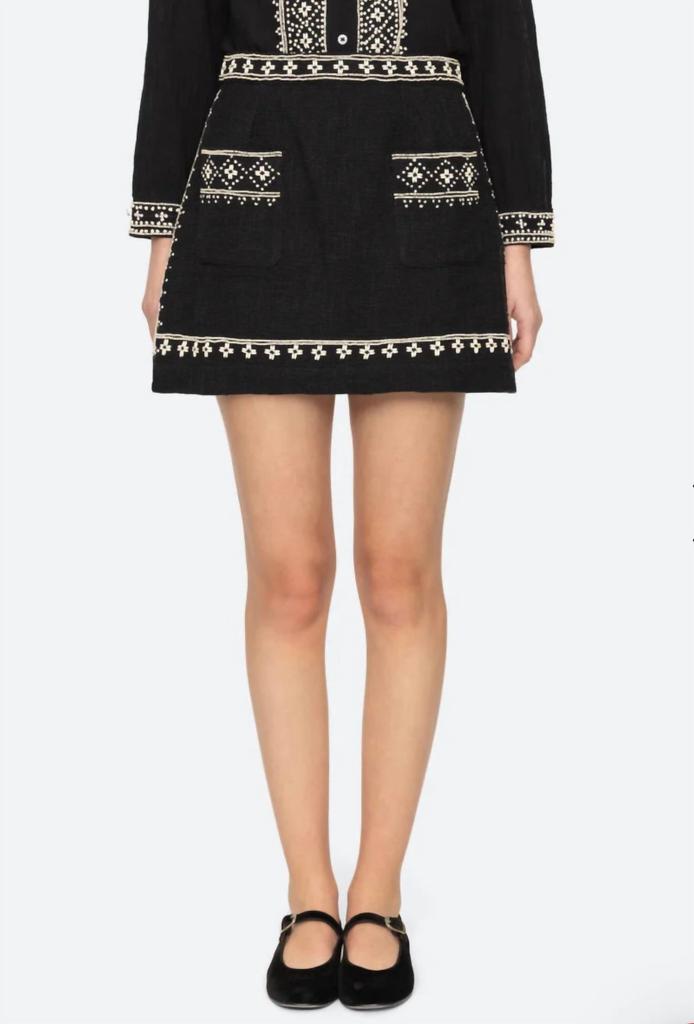 Sea Sea - Mille Embroidery Mini Skirt