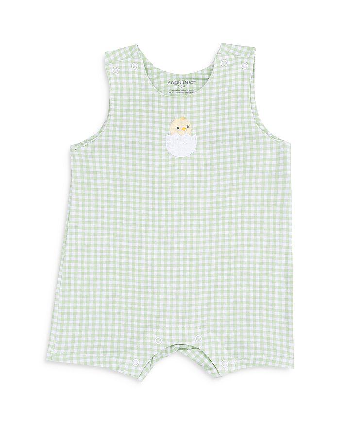 Angel Dear Boys' Mini Gingham Appliqué Sleeveless Shortie Romper - Baby