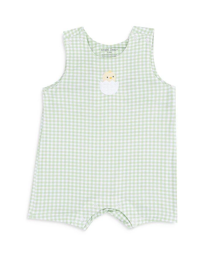 Angel Dear Boys' Mini Gingham Appliqué Sleeveless Shortie Romper - Baby 1