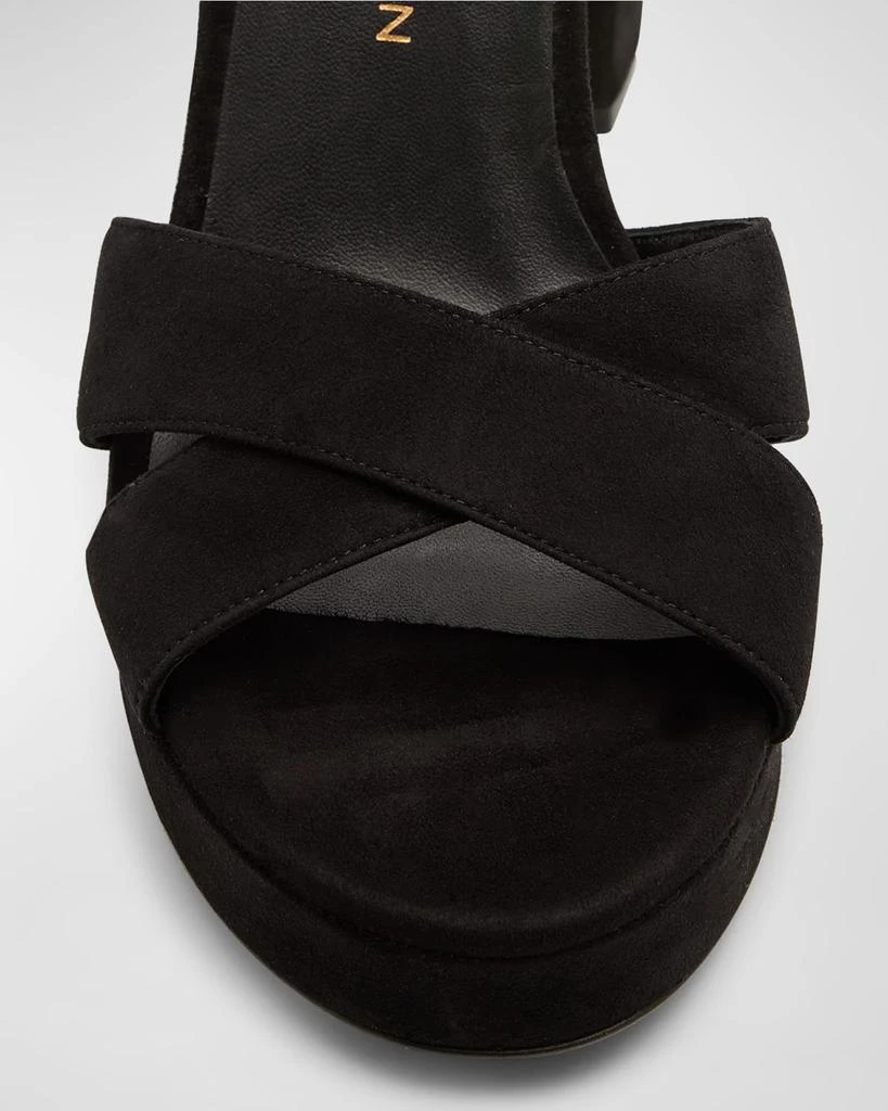 Stuart Weitzman Dayna Suede Crisscross Platform Sandals 6