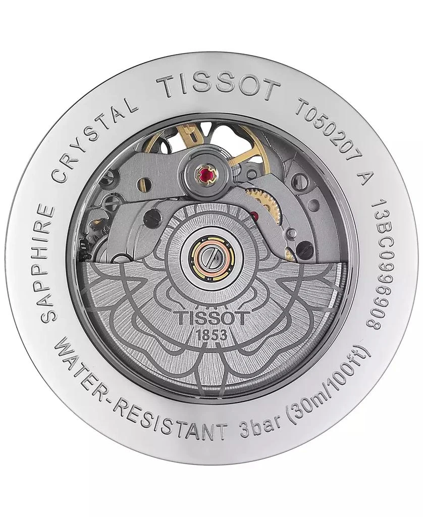 Tissot Swiss Automatic Lady Heart Powermatic 80 Diamond Accents Brown Leather Strap Watch 35mm 2