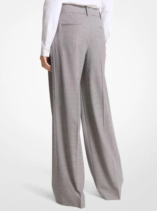Michael Kors Dogtooth Stretch Wool Pleated Trousers 2