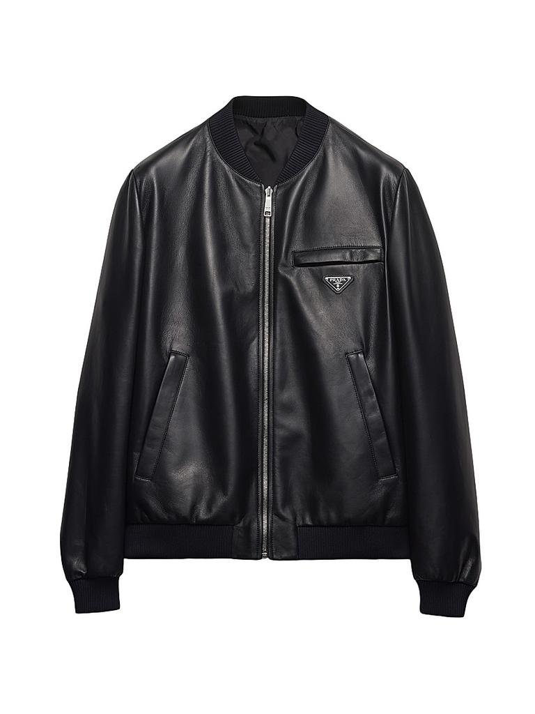 Prada Prada Logo Patch Zip-Up Jacket - Jackets - Free