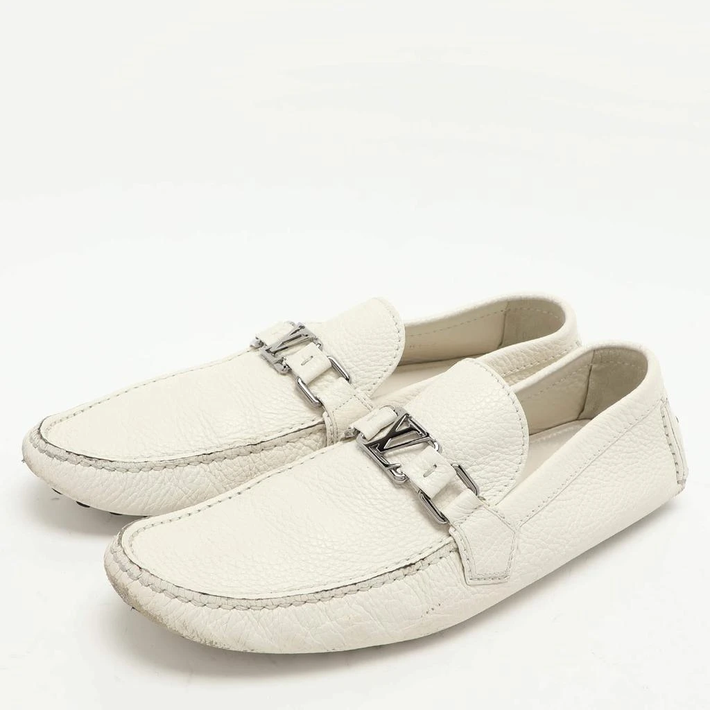 Louis Vuitton Louis Vuitton White Leather Hockenheim Loafers Size 42.5 2