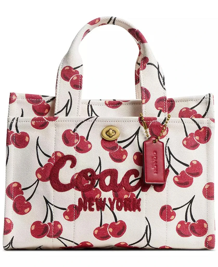 Coach Cherry-Print Canvas 26 Cargo Tote 1