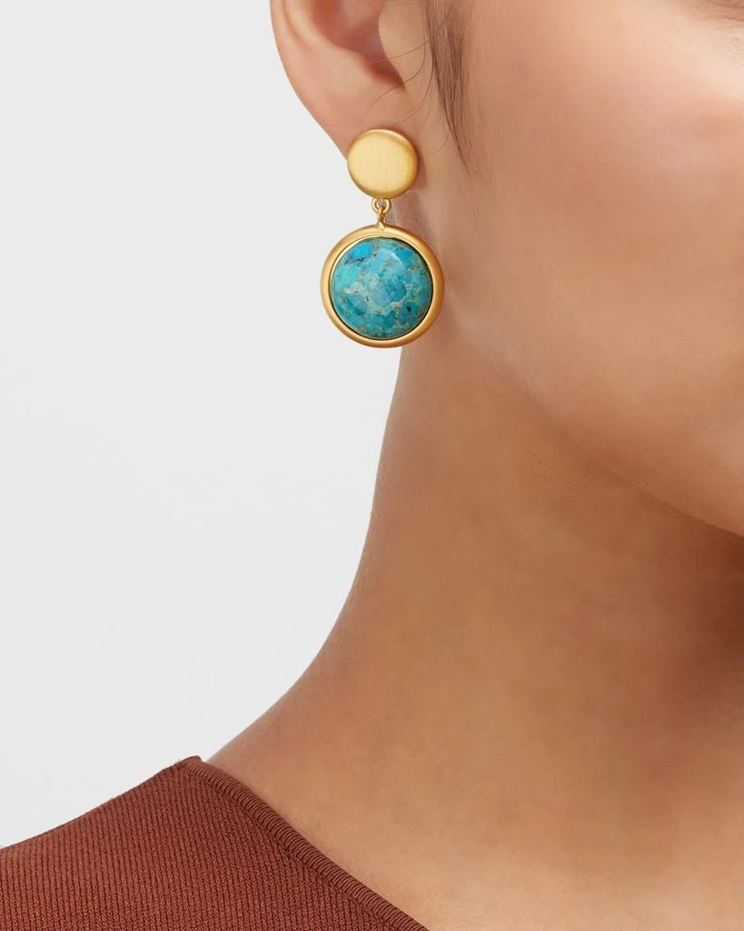 NEST Jewelry Brushed Gold Turquoise Drop Earrings 2