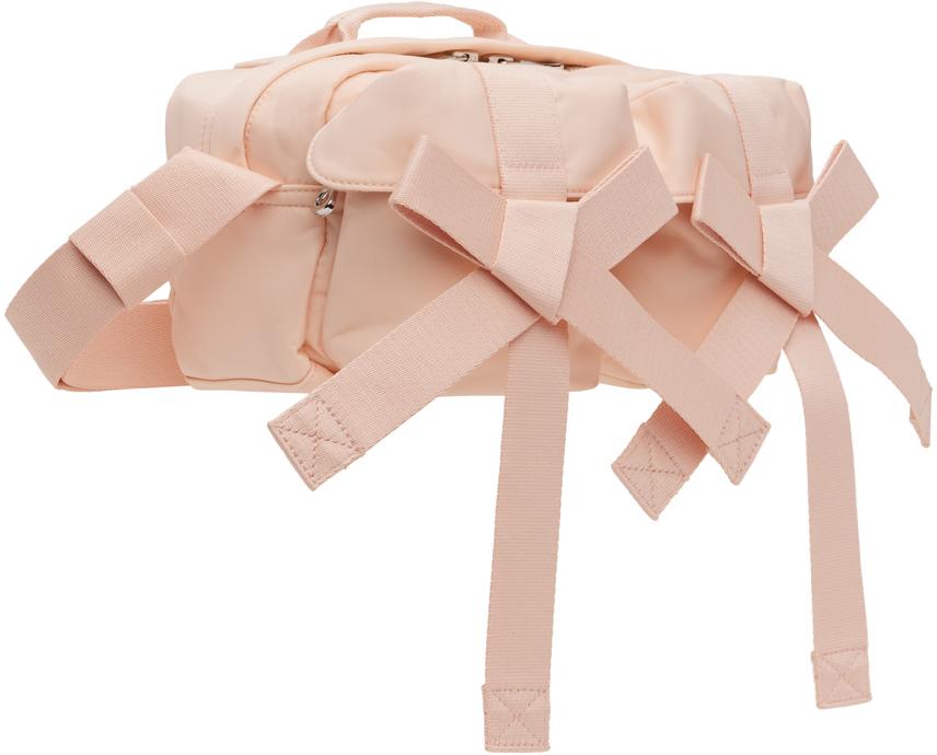 Simone Rocha Pink Beaded Classic Bow Crossbody Bag