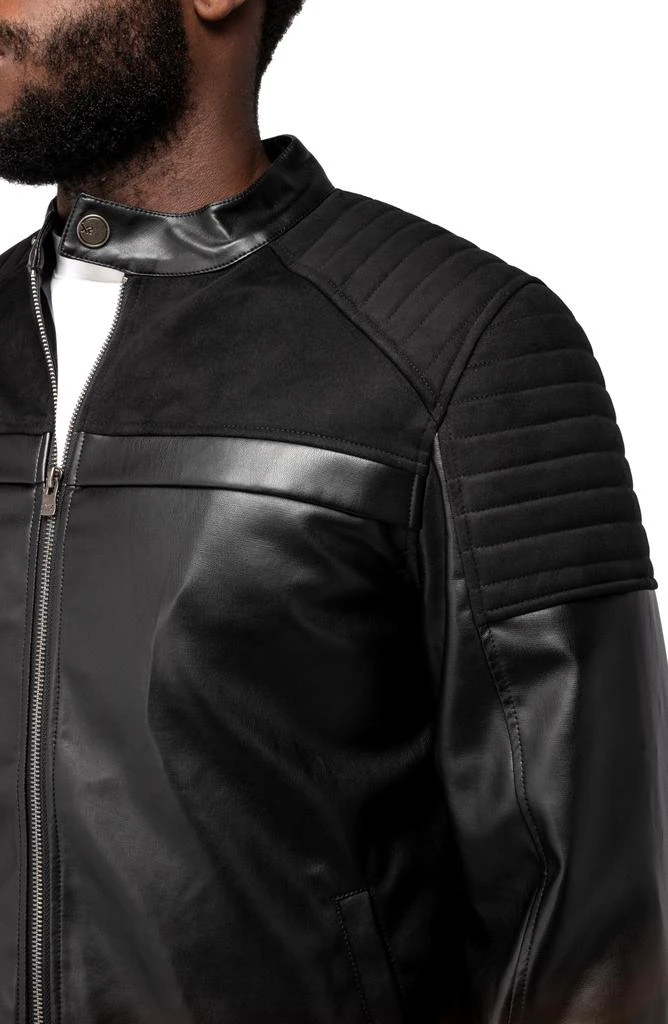 XRAY Faux Leather Jacket with Faux Fur Lining 4