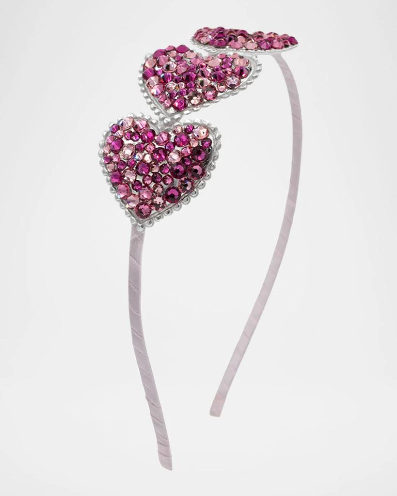Bari Lynn Triple Heart Rhinestone Headband 2