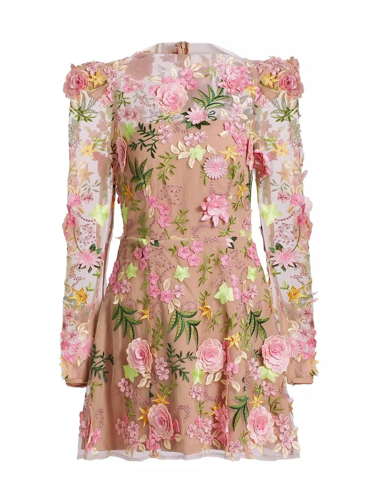 Elliatt Aella Floral Appliqué Minidress 1