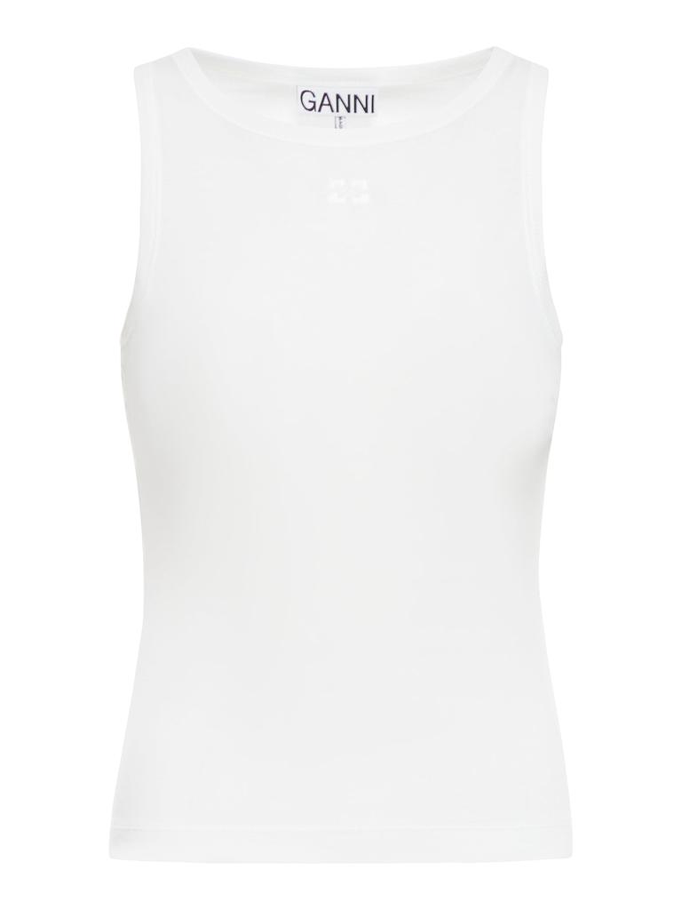 Ganni SOFT COTTON RIB TANK TOP