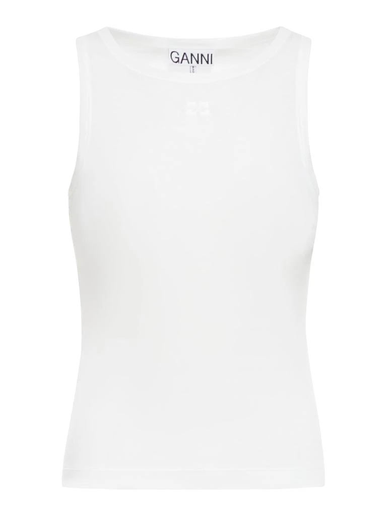 Ganni SOFT COTTON RIB TANK TOP 1