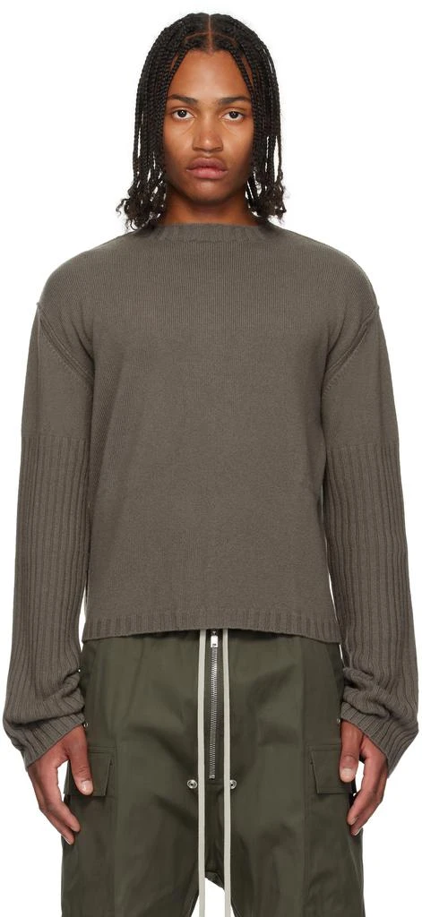 Rick Owens Gray Concordians Round Neck Sweater 1