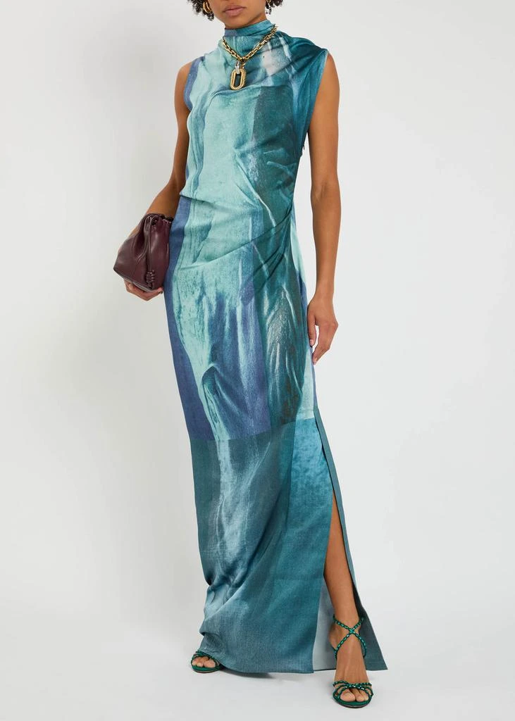 Jean Paul Gaultier Printed satin maxi dress 4