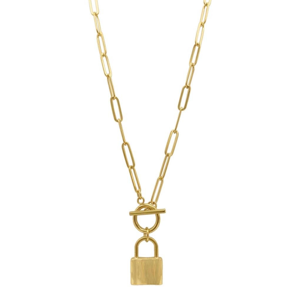 ADORNIA 14K Yellow Goldplated Paperclip Curb, Paper and Snake Chain Necklace Set hot