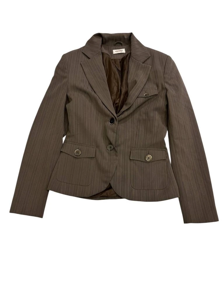 orsay Women’S Pinstripe Tailored Blazer In Brown
