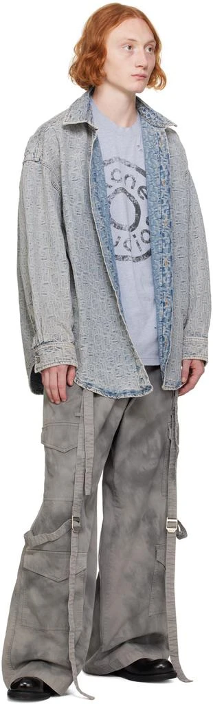 Acne Studios Blue Monogram Denim Shirt 4