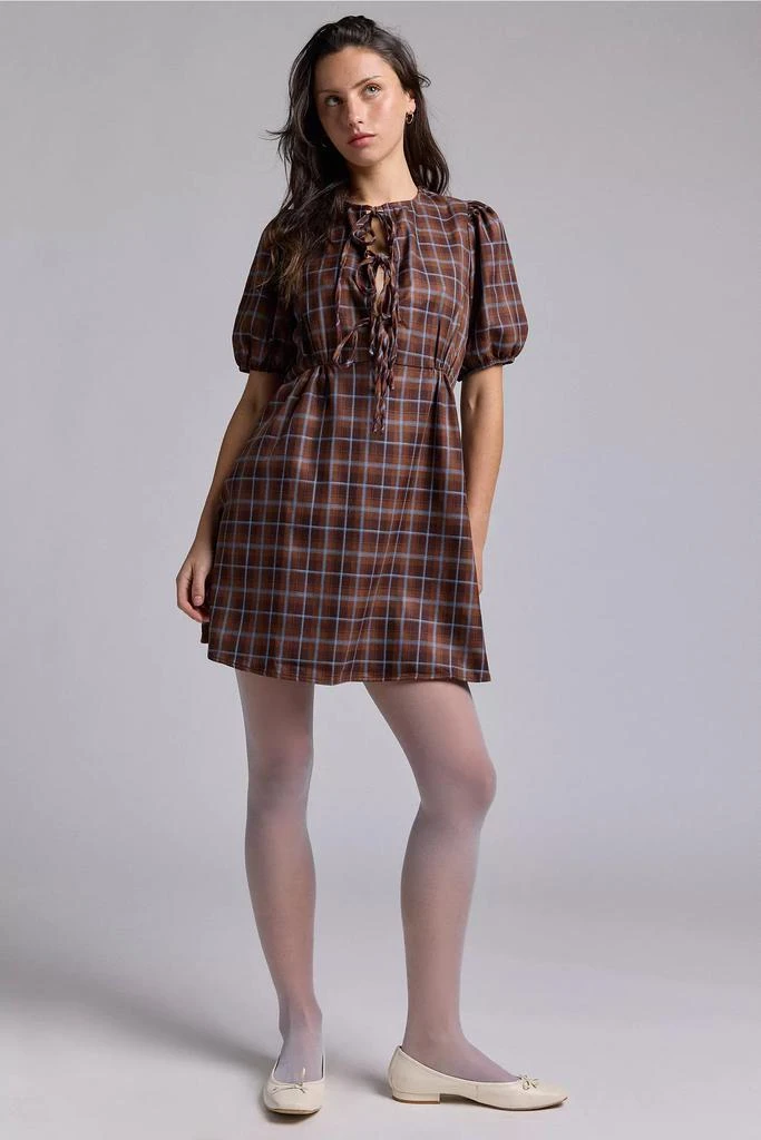 Shop Glamorous Brown Plaid Tie-Front Mini Dress on Sale at BeyondStyle   Get 79% Off Glamorous Brown Plaid Tie-Front Mini Dress with Limited-Time  Flash Deals, Exclusive Discounts, and Special Offers. Enjoy Unbeatable
